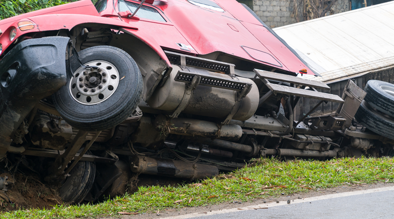 South Brunswick, NJ - One Injured When Truck Hits Four Vehicles, Overturns on Rt 1