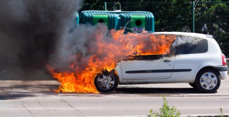 Two Hurt as Car Catches Fire on Kinderkamack Rd in River Edge, NJ